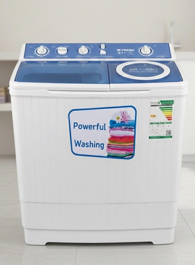 Fresh 8Kg Twin Tub Washing Machine Dual Motor Powerful Washing White - Image 2